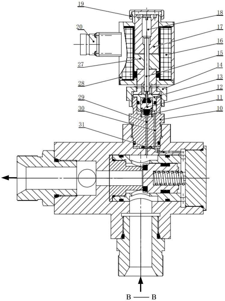 Parallel valve core type high-pressure electromagnetic valve