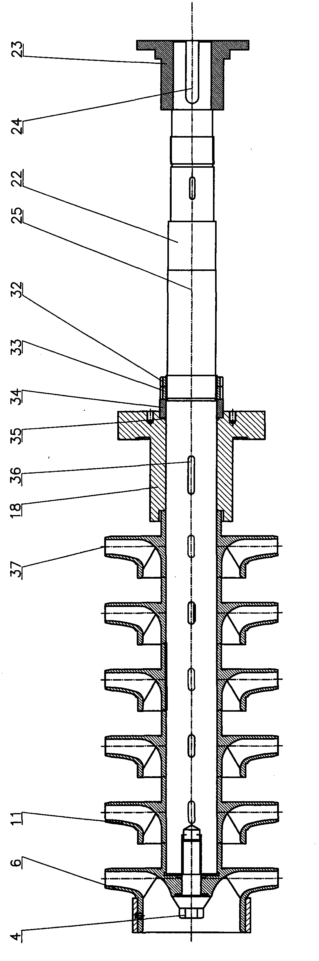 Horizontal axial-suction sectional multistage high-pressure centrifugal pump