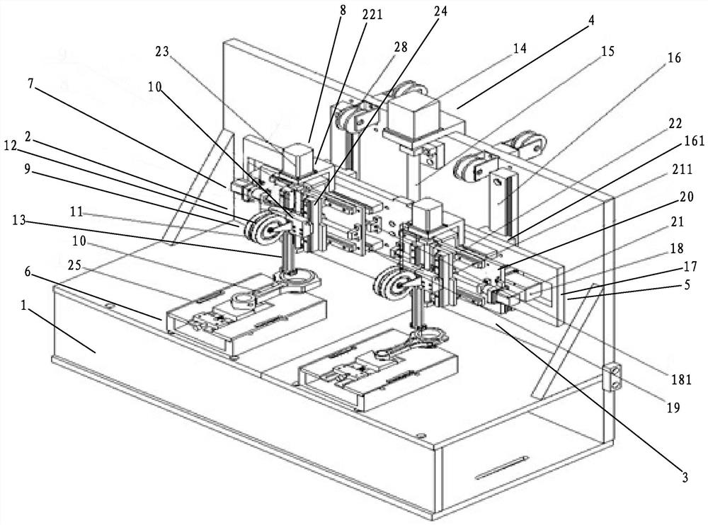 Double-station sheet cutting connecting rod fracture splitting groove device