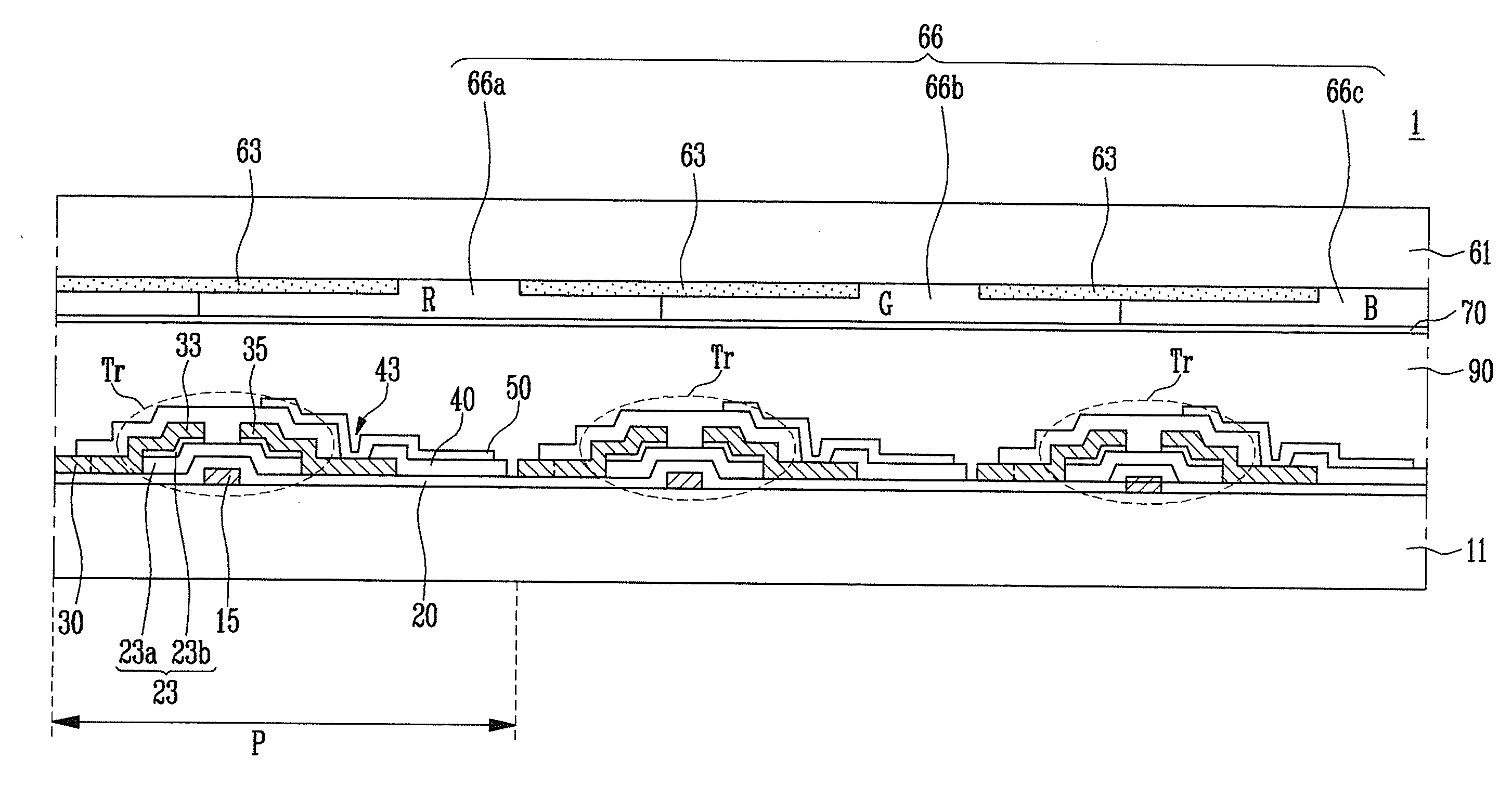 Liquid crystal display with built-in touch screen panel