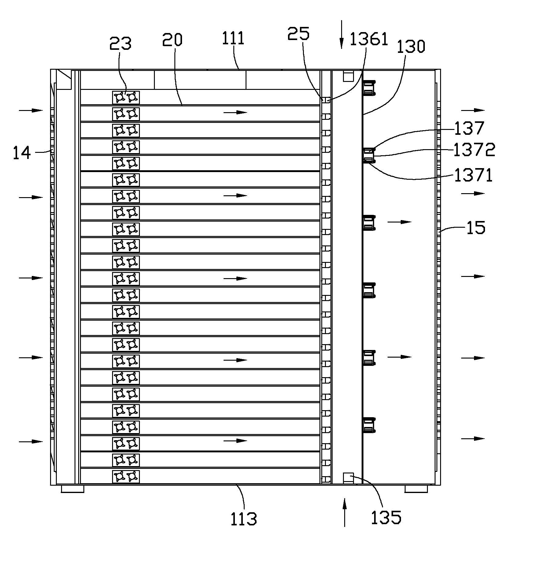 Server cabinet and computer server system using same