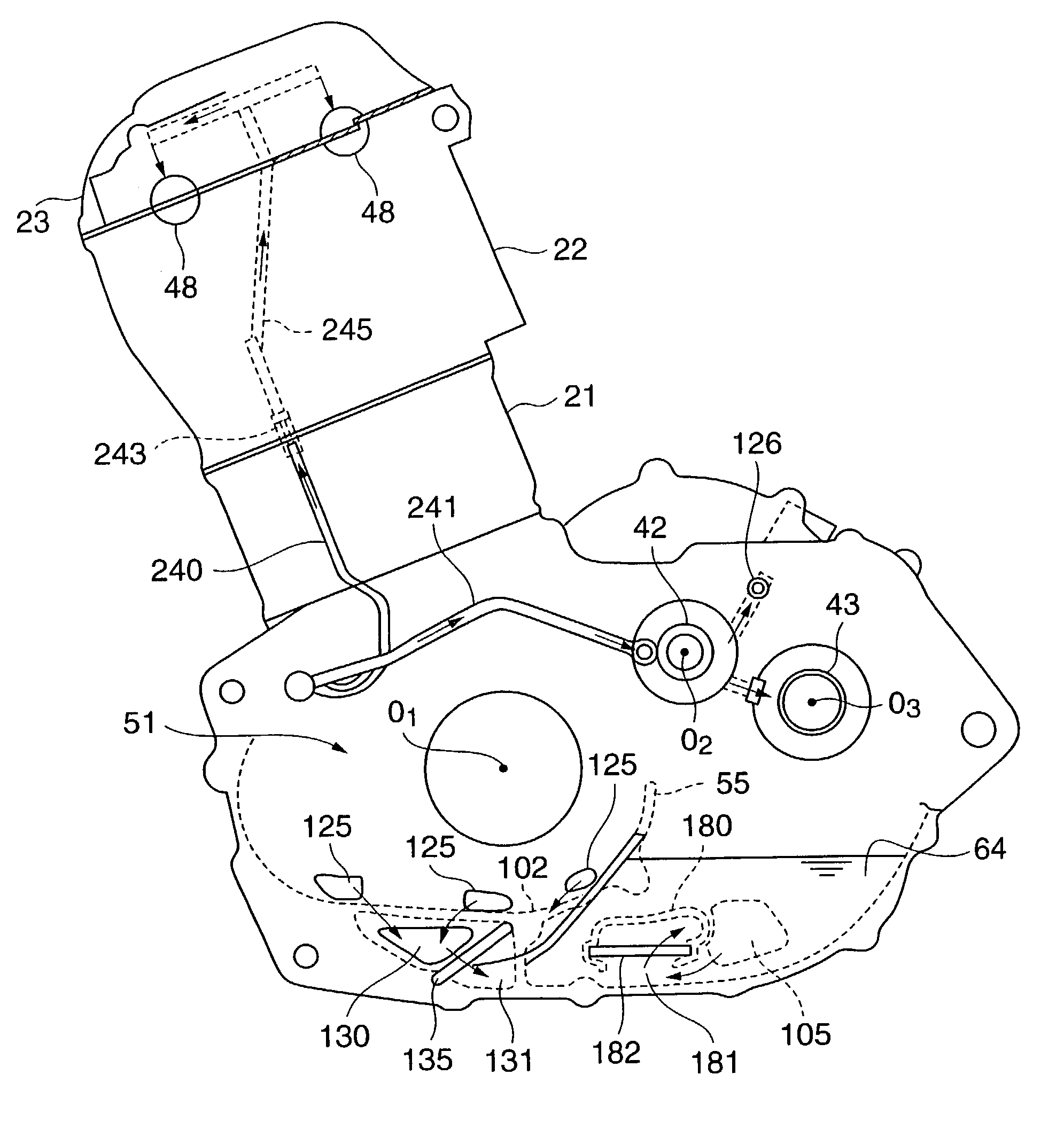 Dry-sump lubrication type four-stroke cycle engine