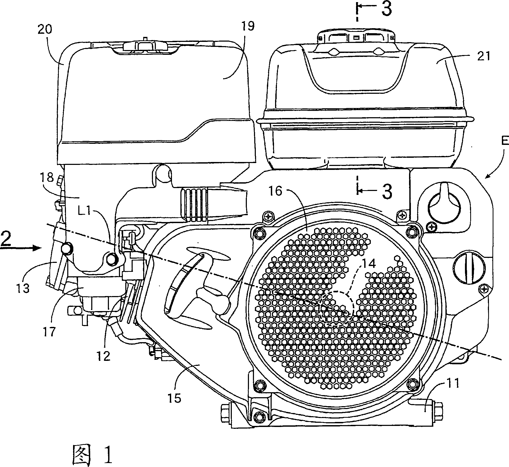 Engine gas-liquid separation device