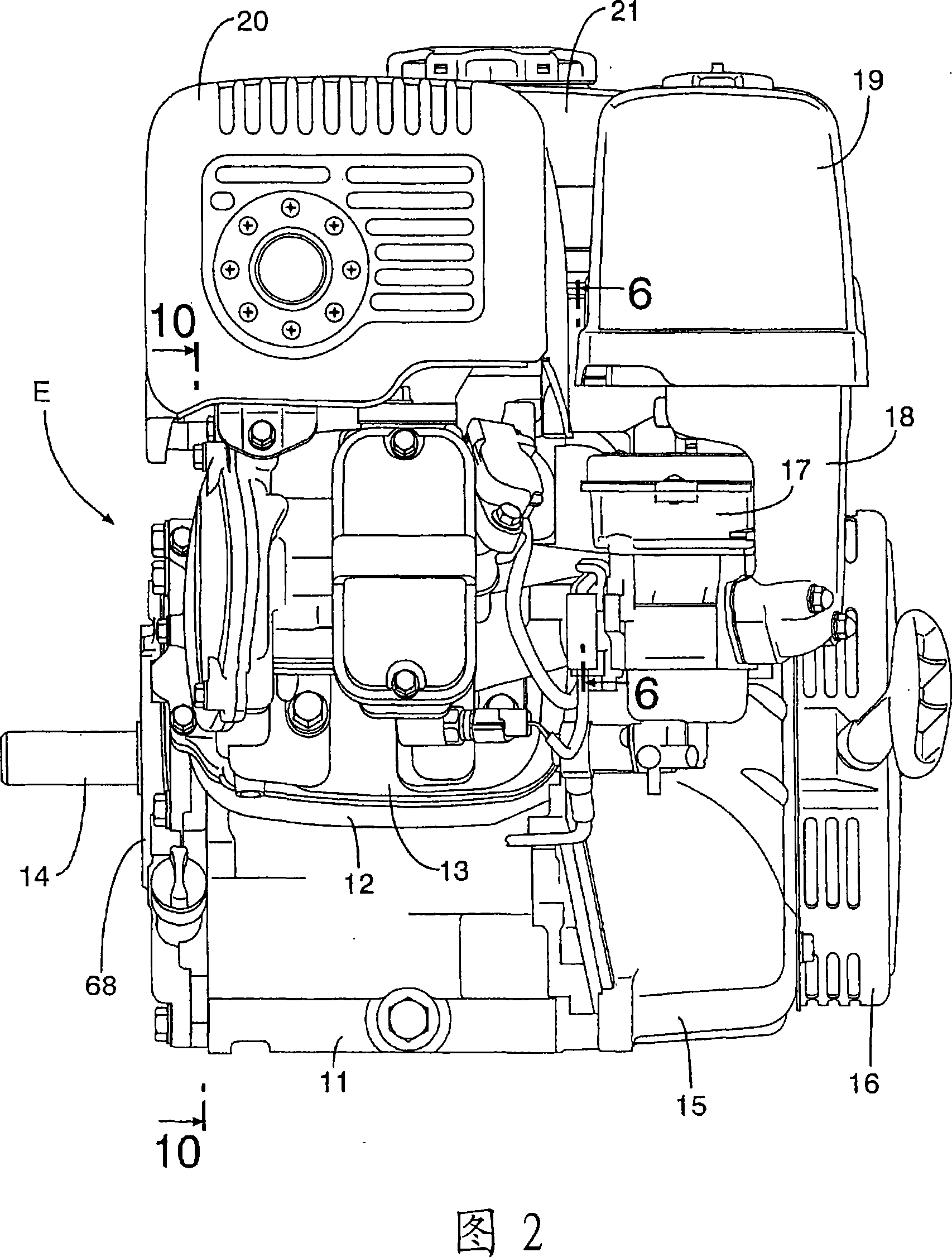 Engine gas-liquid separation device