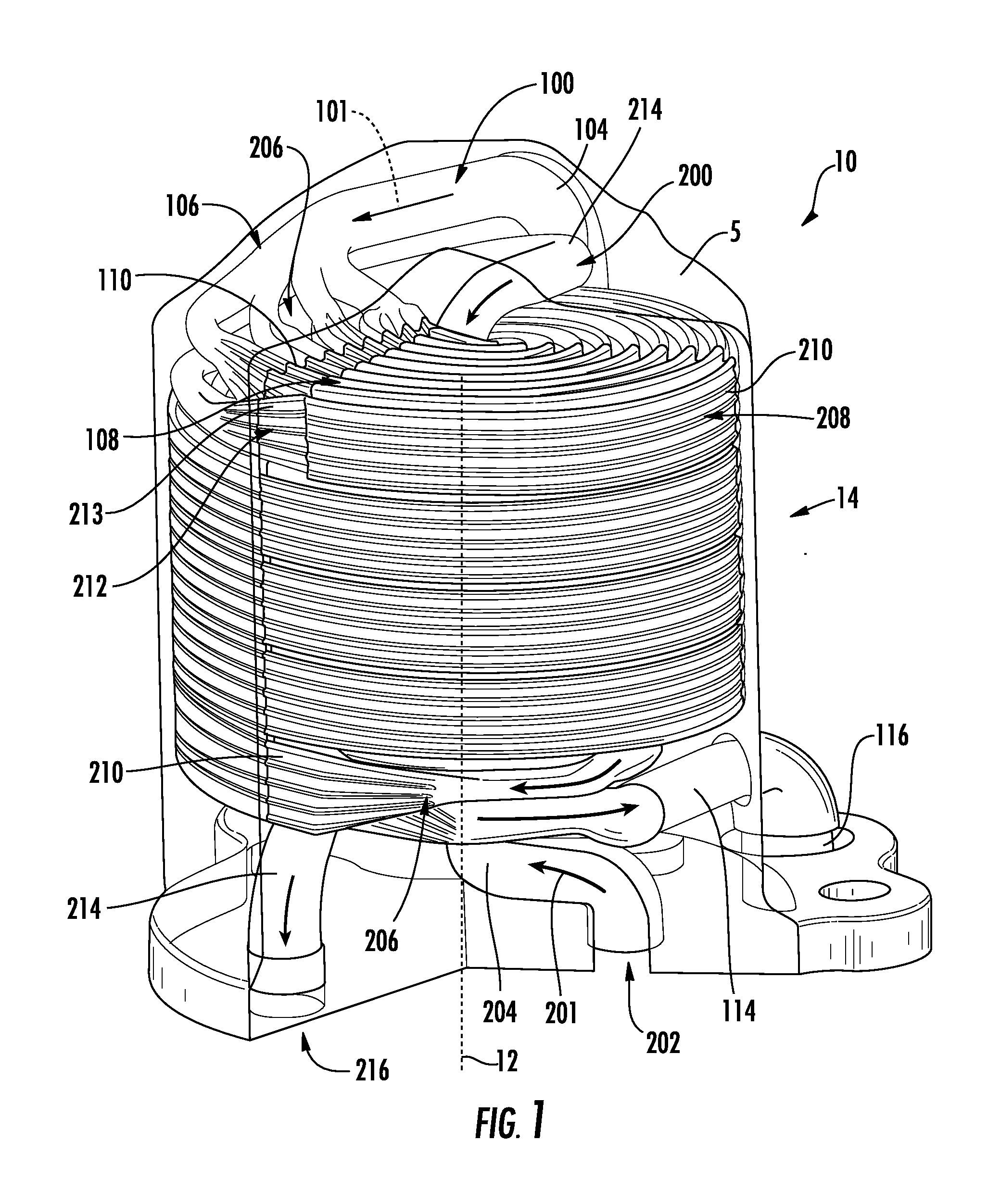 Counter-flow heat exchanger with helical passages