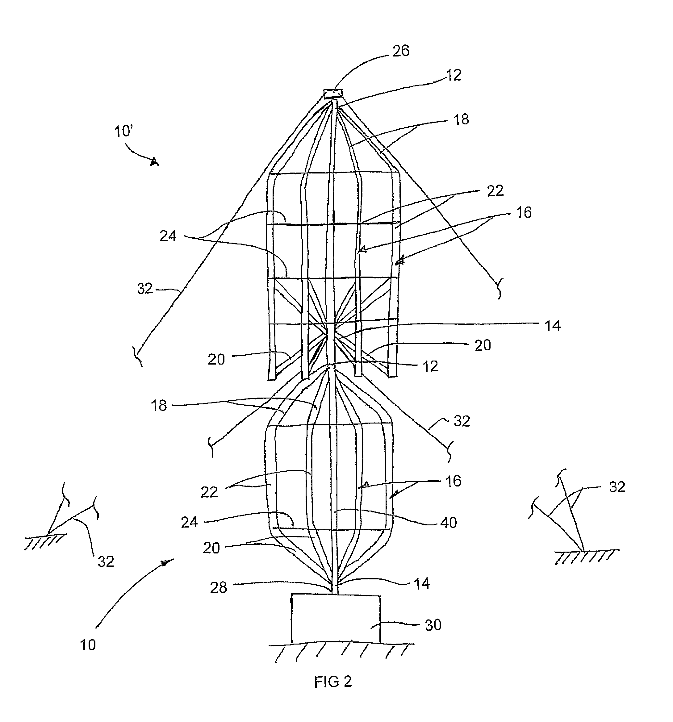 Modified darrieus vertical axis turbine