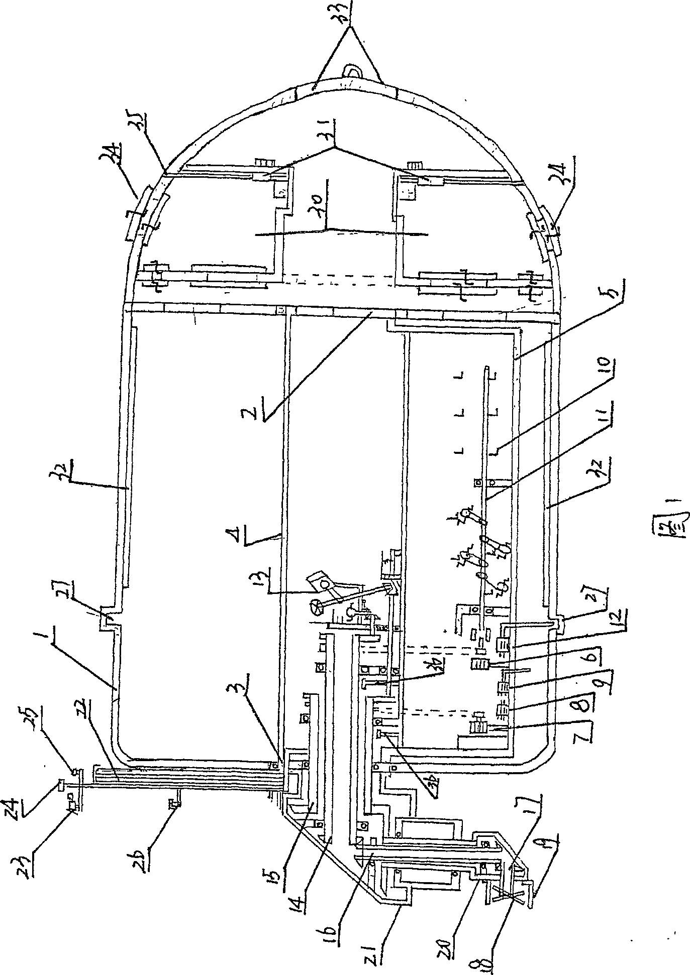 Totally-enclosed accident boat at sea