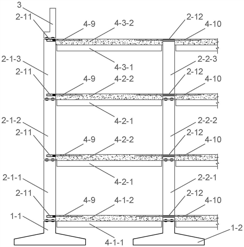 A kind of frp sheet connection structure and method of prefabricated inline shear wall-laminated floor system