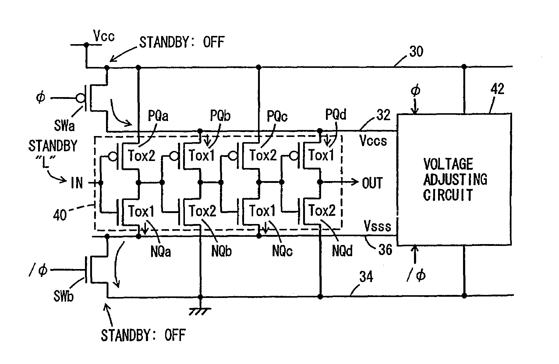 Semiconductor integrated circuit device operating with low power consumption