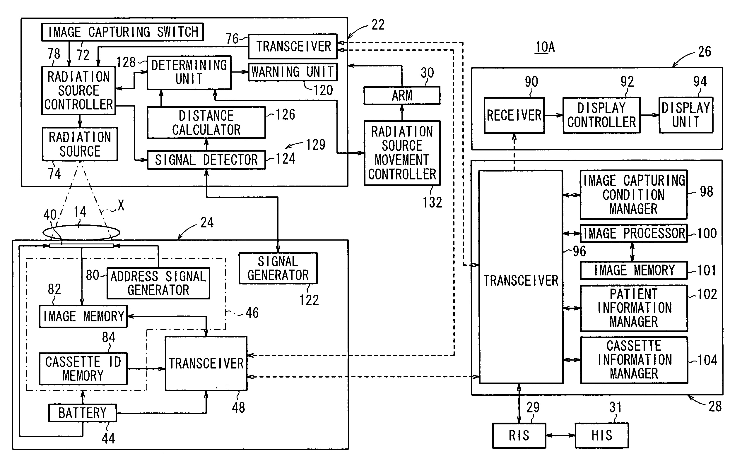 Radiation image capturing system