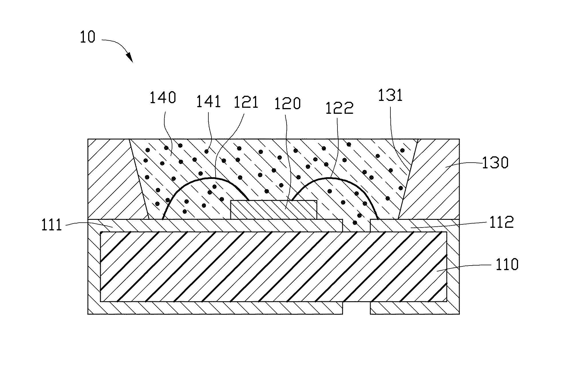 Light emitting diode package structure having a substrate including ceramic fibers