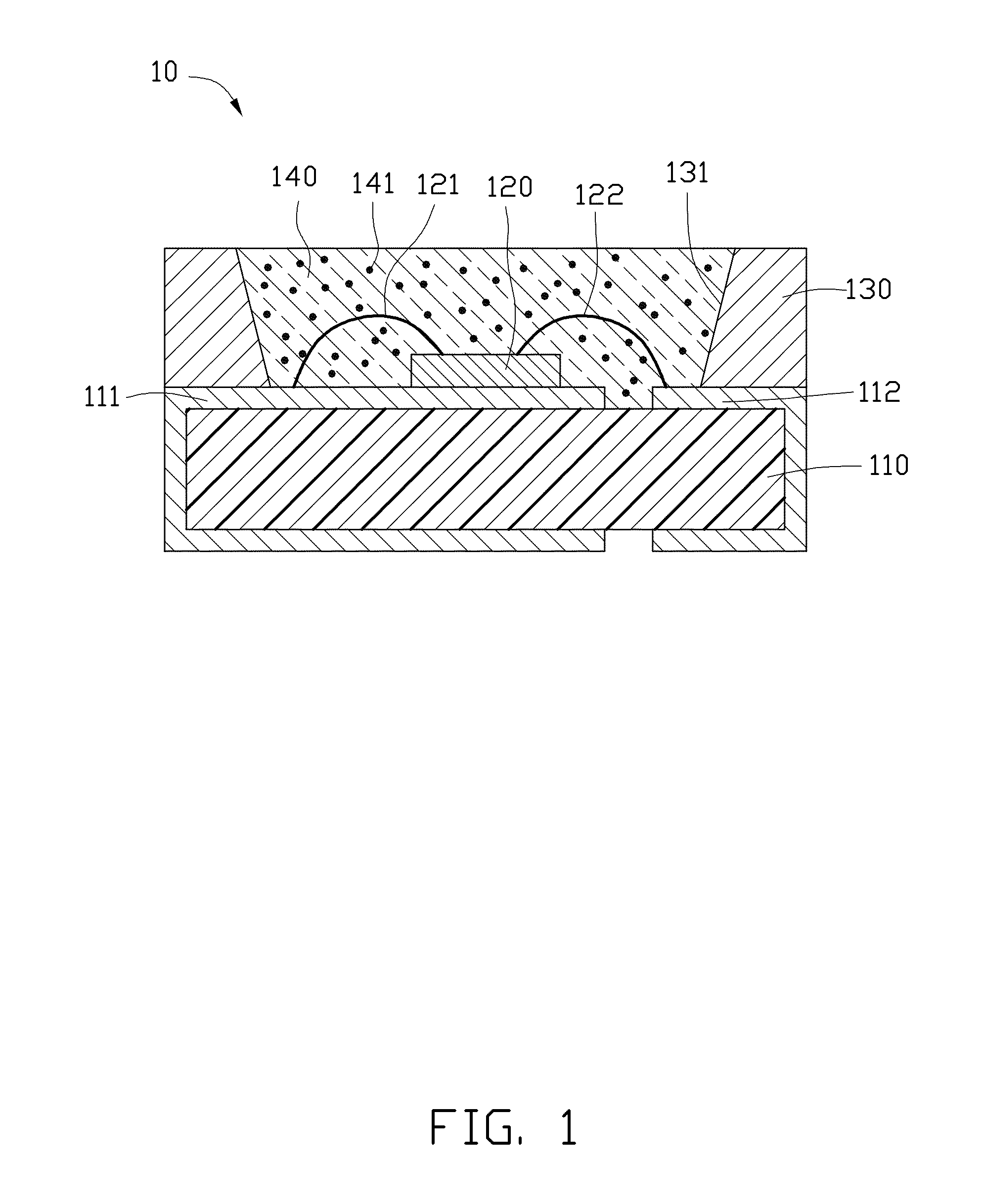 Light emitting diode package structure having a substrate including ceramic fibers