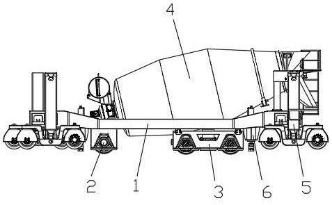 Self-deformation wheel rail type concrete construction vehicle