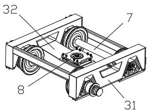 Self-deformation wheel rail type concrete construction vehicle