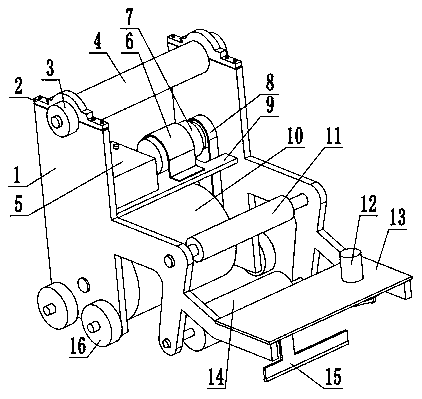 Waterproof coiled material laying tool