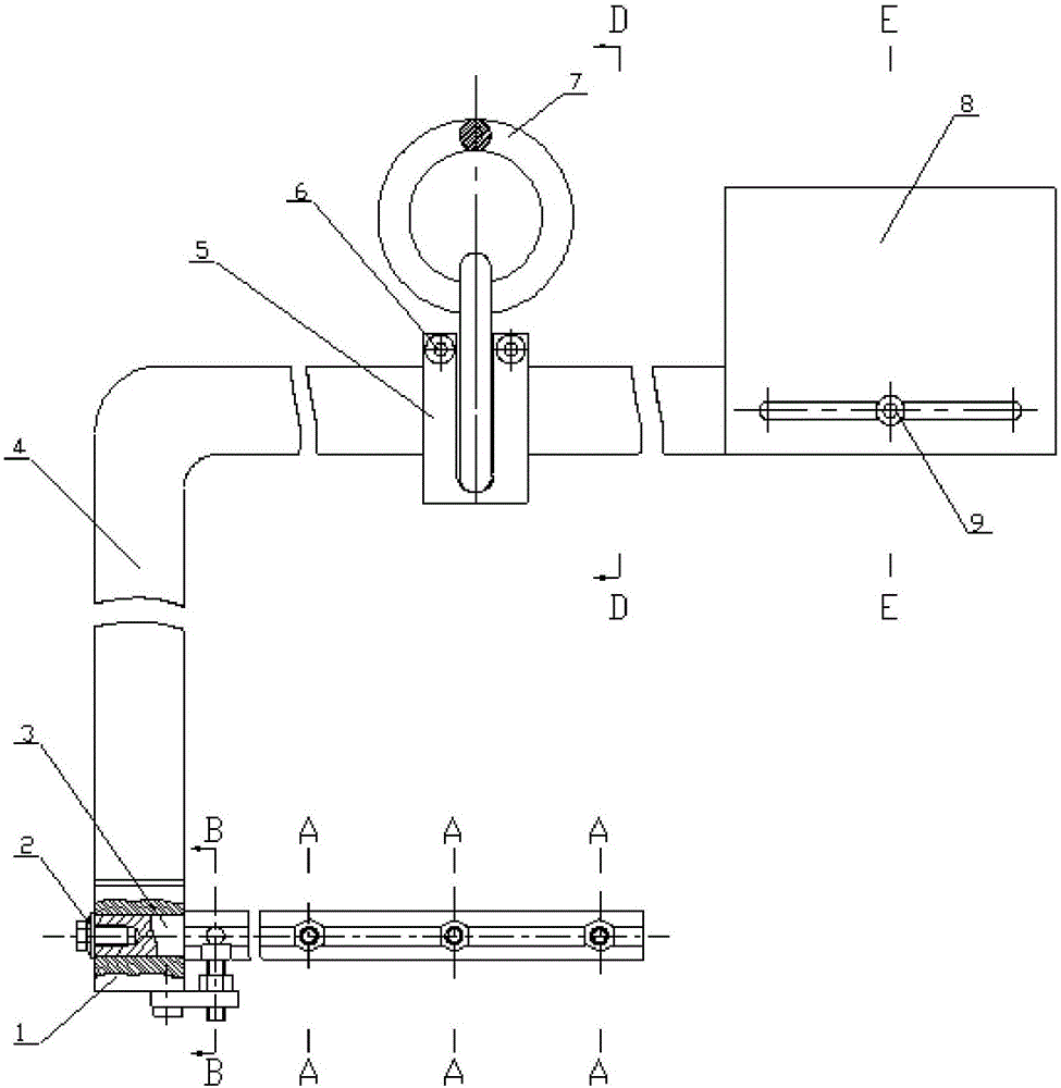 Hoisting device of engine oil cooler