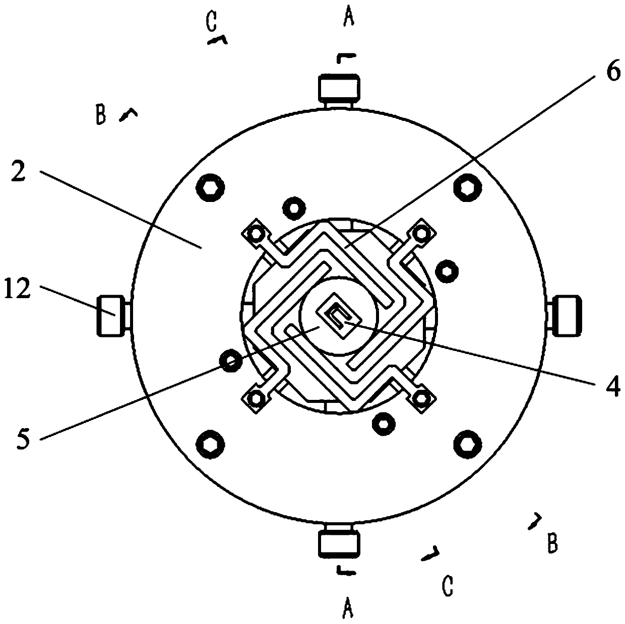 A four-axis excitation device that can load impact loads on mems microstructures