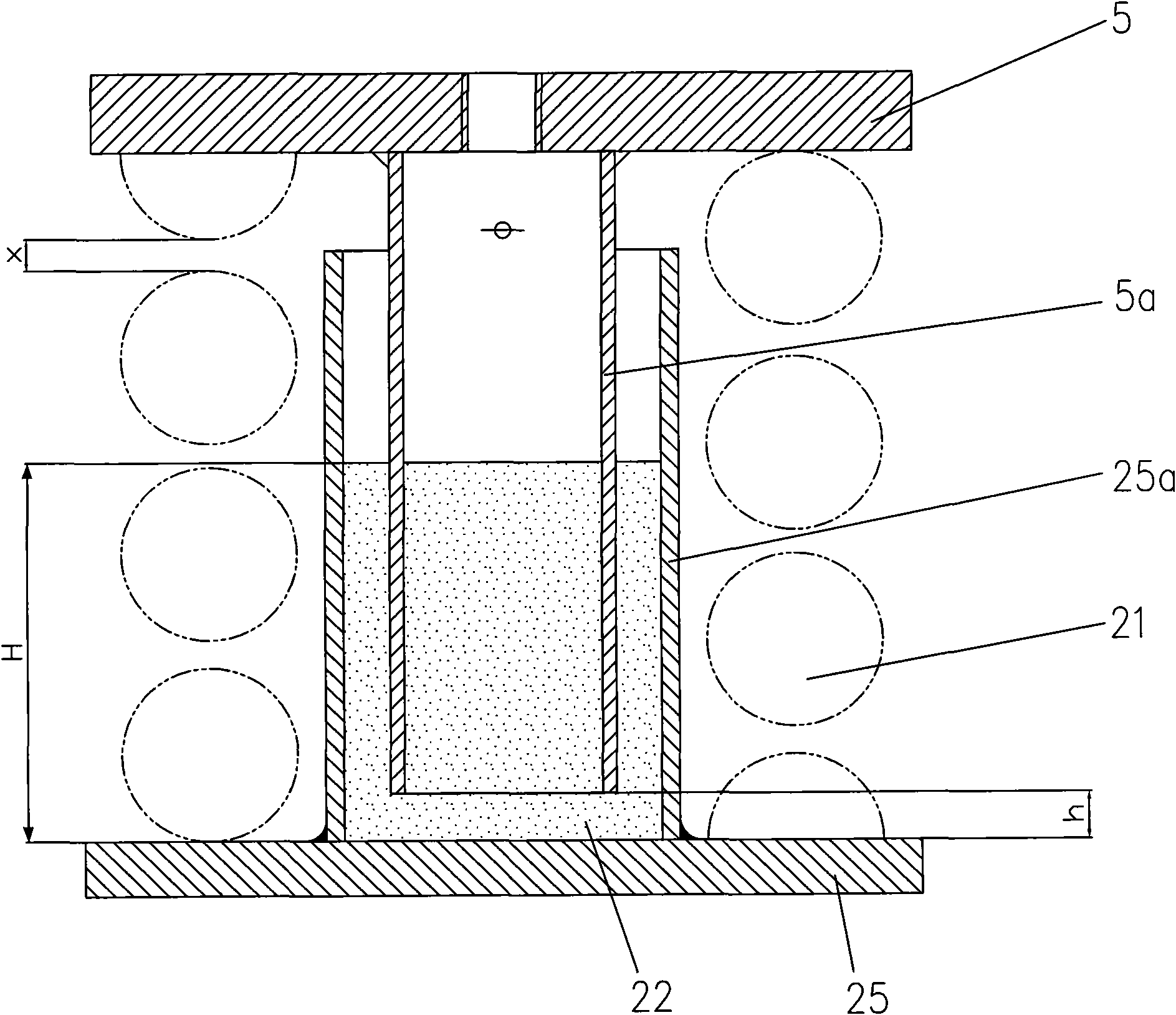 Vibration isolating support structure of damping spring floating track bed and installation method thereof