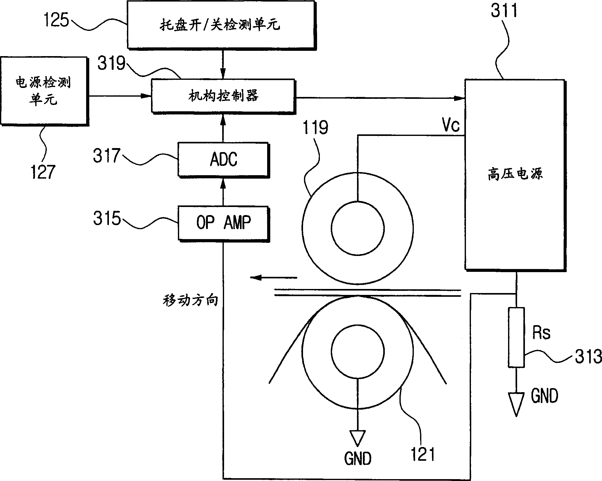 Double-face electronic processor-camera mechanism and method for controlling its toner image concentration