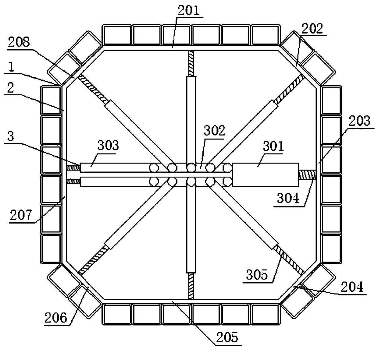 Prefabricated box girder square steel pipe core die