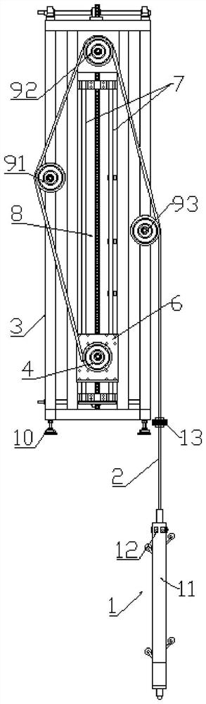 Foundation pit deep layer horizontal displacement measuring device for controlling probe to move at equal distance