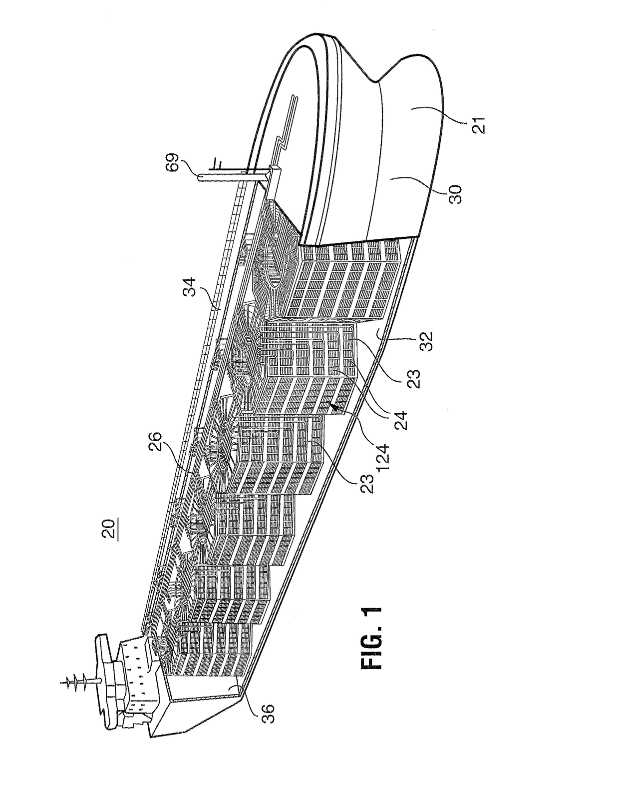 Ship for gas storage and transport