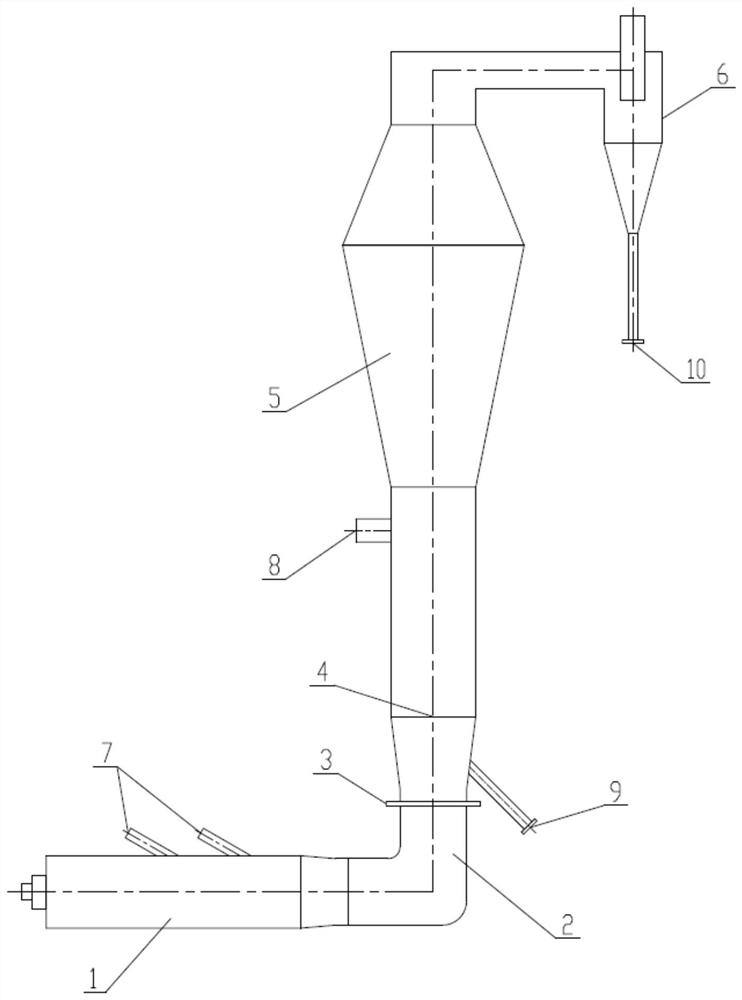 Low-temperature roasting furnace for producing amorphous aluminum oxide from crystalline aluminum chloride