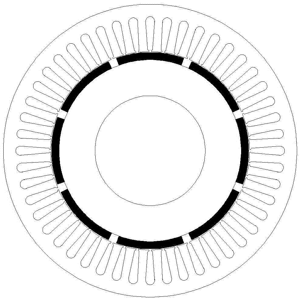 Combination magnetic pole surface mount permanent magnet synchronous motor