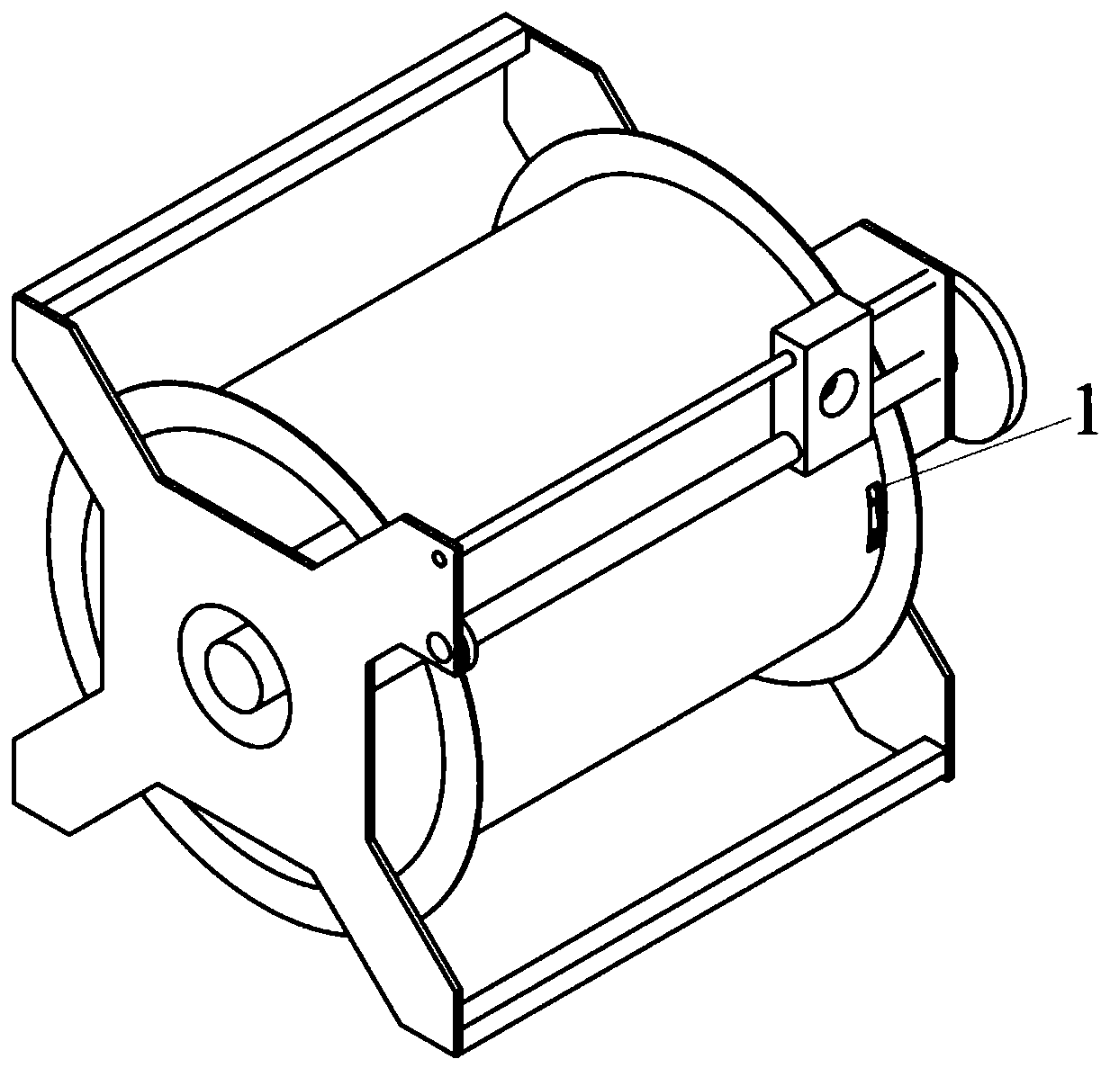 Oscillating type outgoing line anti-bending connecting mechanism and mooring cable take-up and pay-off winch based on connecting mechanism