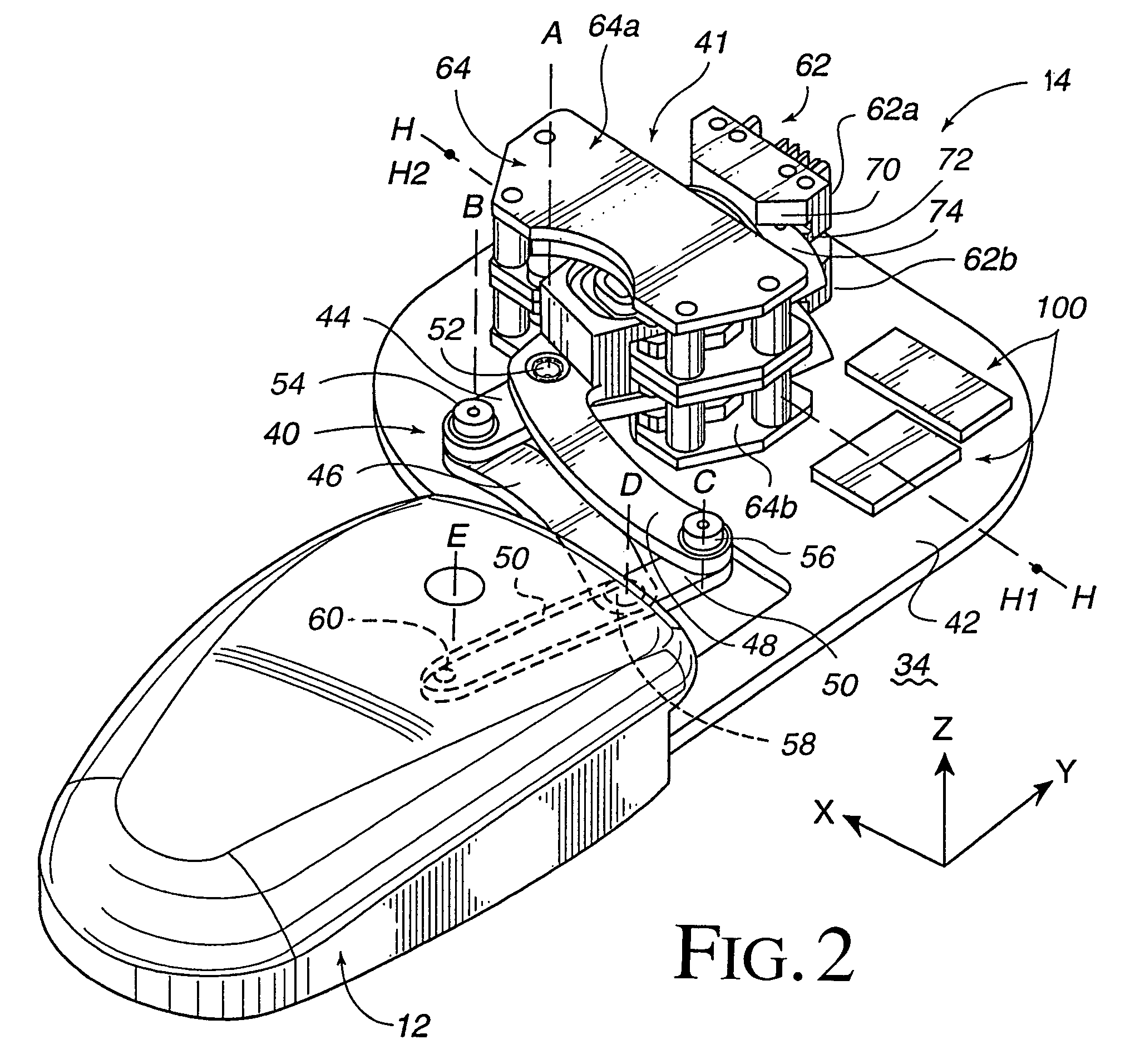 Force feedback interface device with sensor