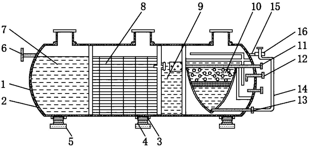 Buried sewage treatment device convenient to use