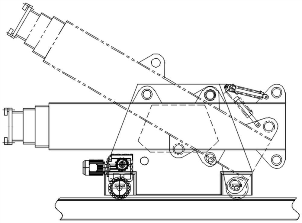 Jacking main engine assembly and modular self-propelled hydraulic jacking device