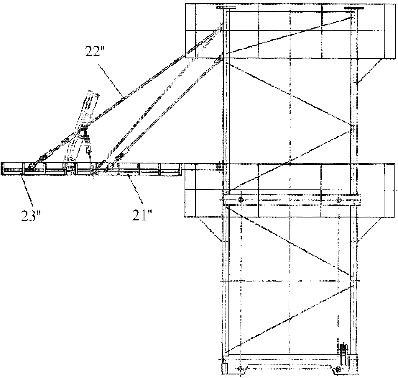 Telescopic importing system and crane with same