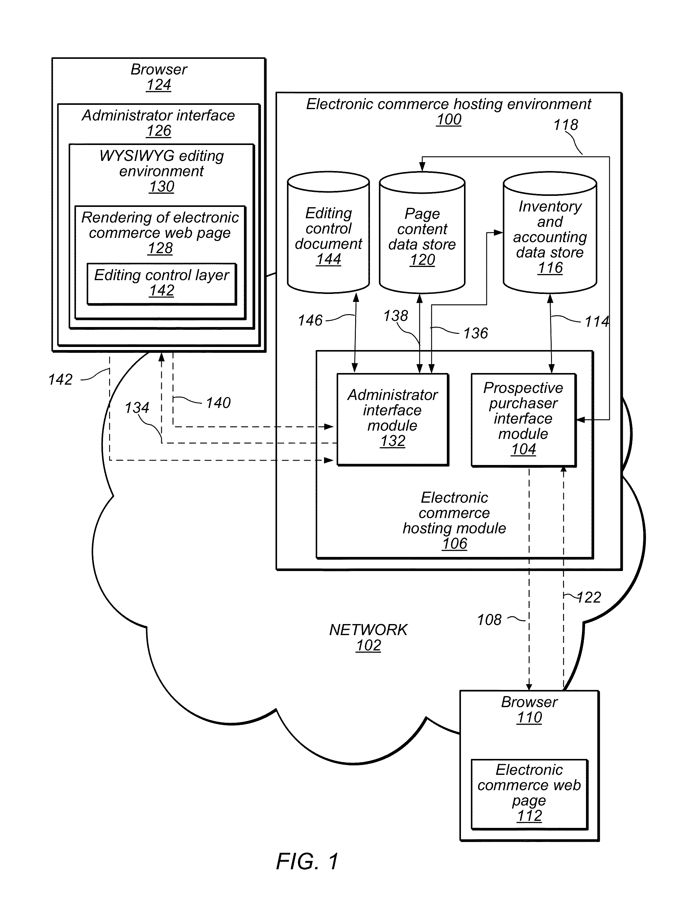 Methods and apparatus for in-line editing of web page content with reduced disruption of logical and presentational structure of content