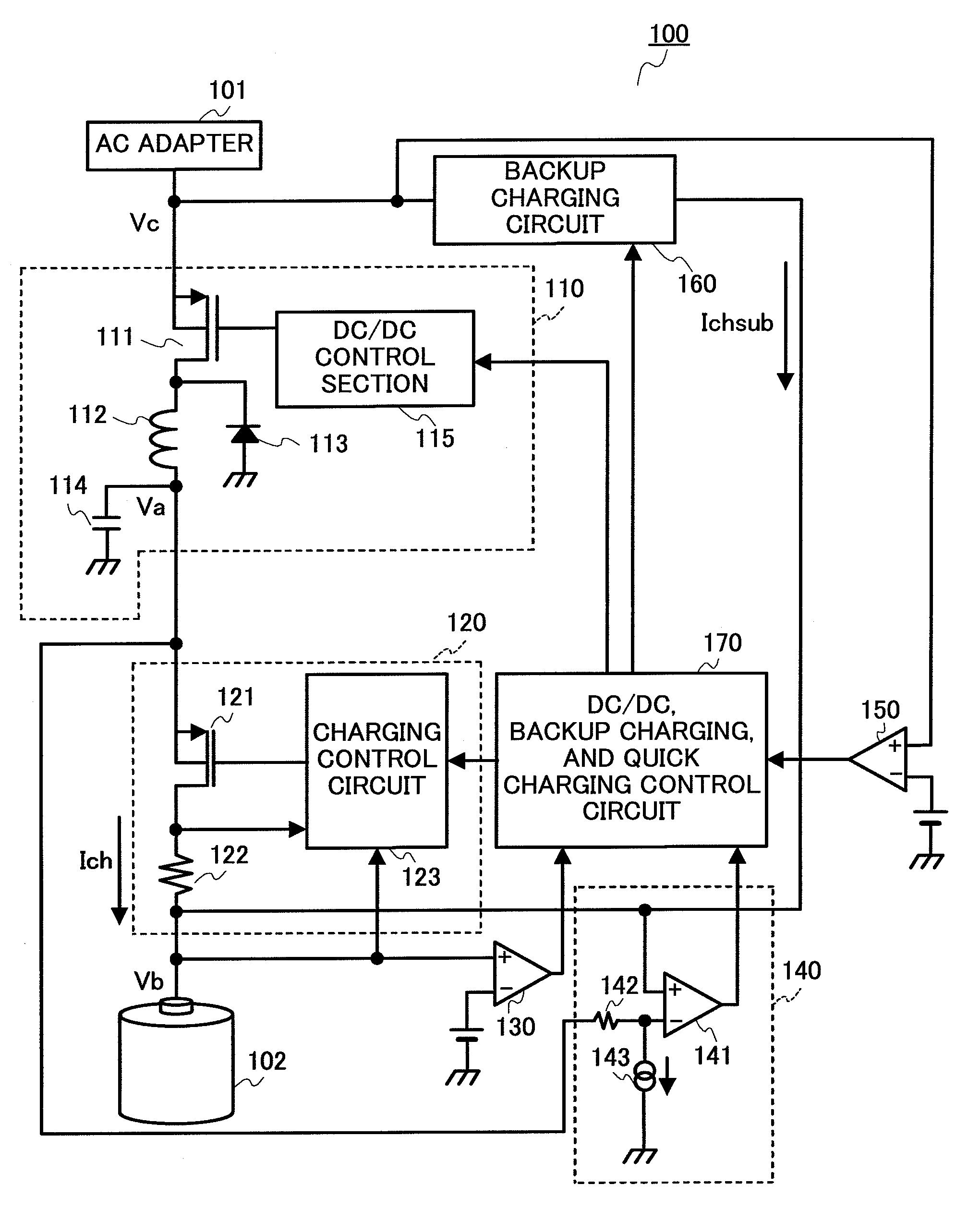 Battery charger with backup charging circuit