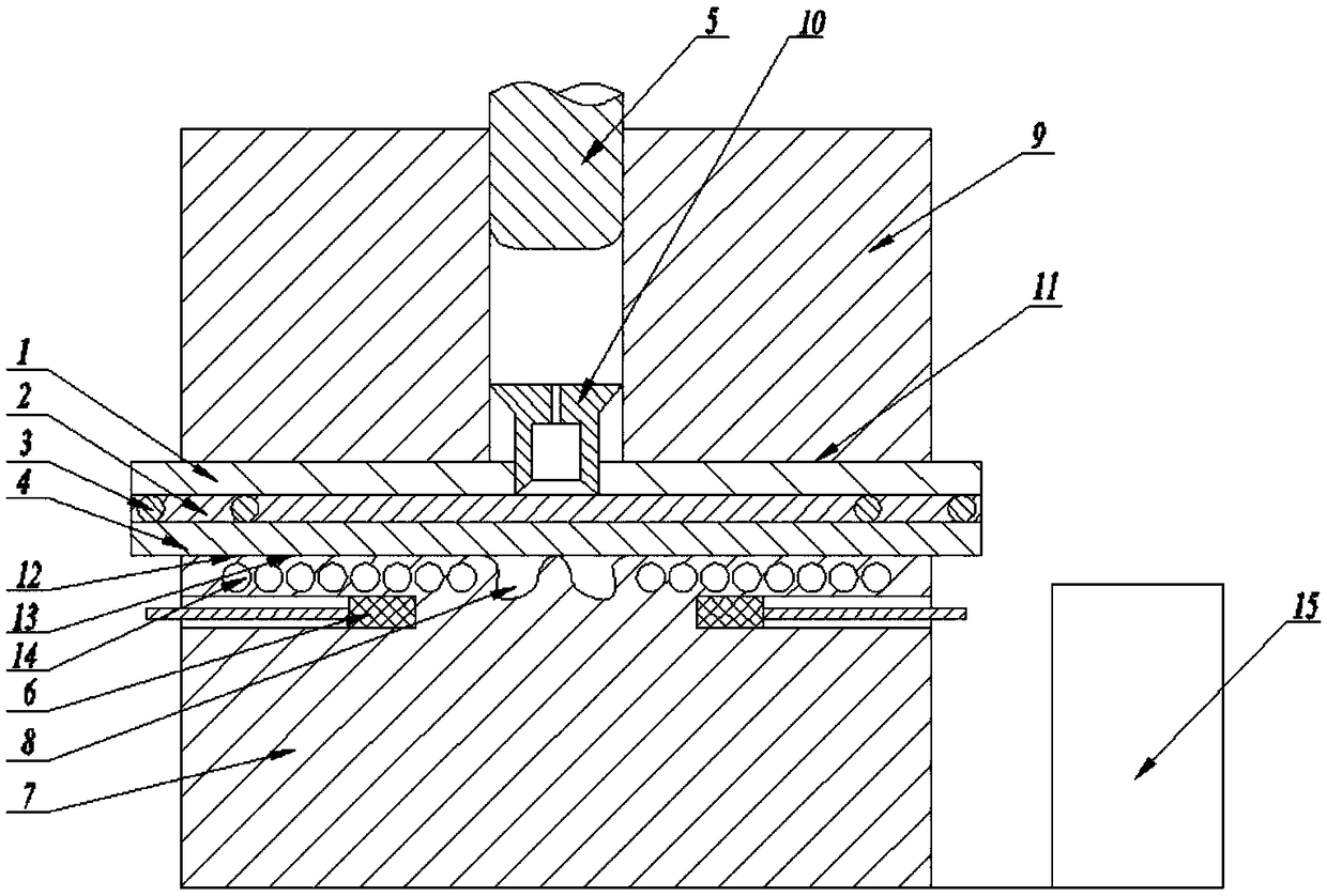 Bonding and riveting method between carbon fiber composite material plate and aluminum alloy plate