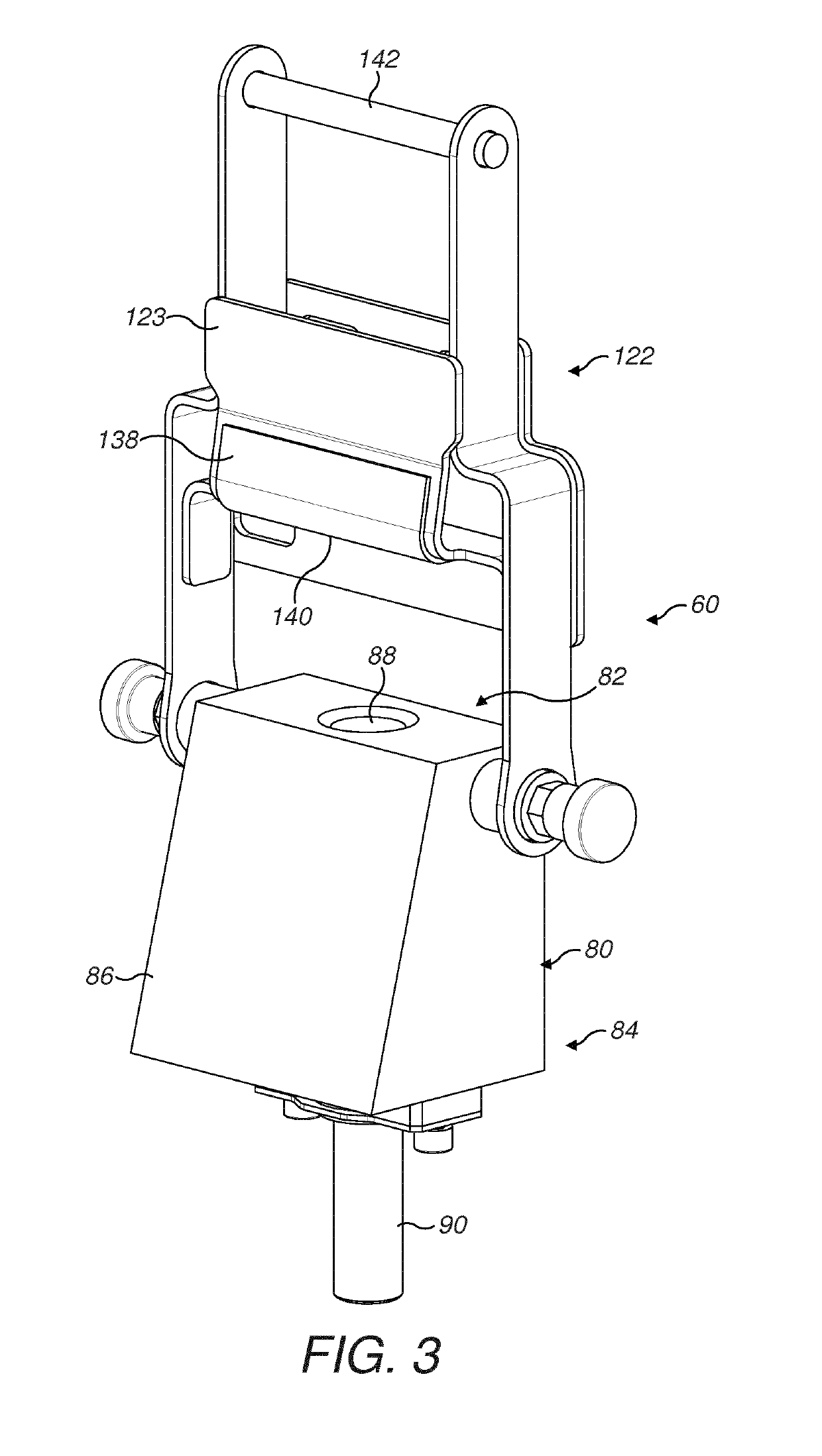 Locking device including an installation handle for locking a hammer to a rotor in a horizontal shaft impact crusher