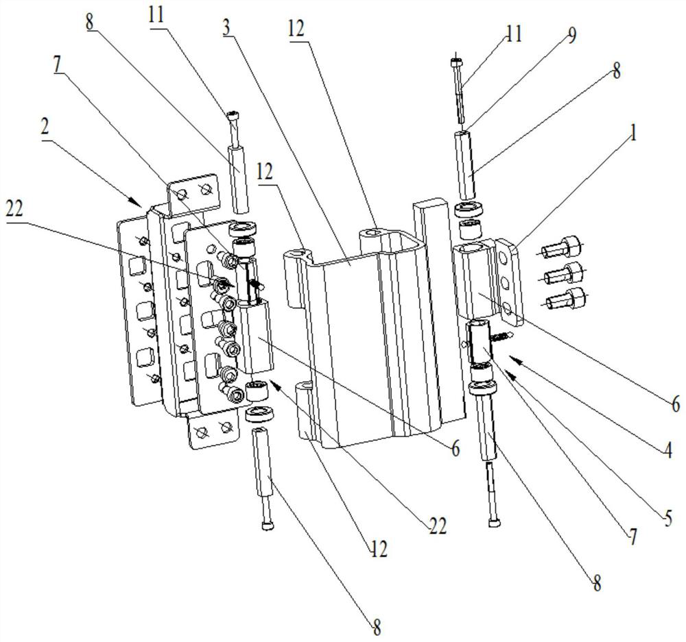 Large-angle opening and closing blind hinge