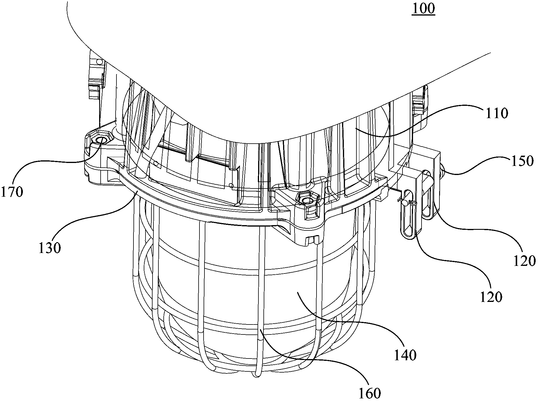 Anti-explosion ceiling lamp structure