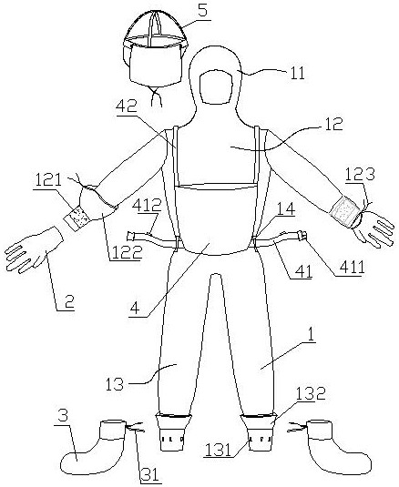 Protective clothing suite for outdoor detection