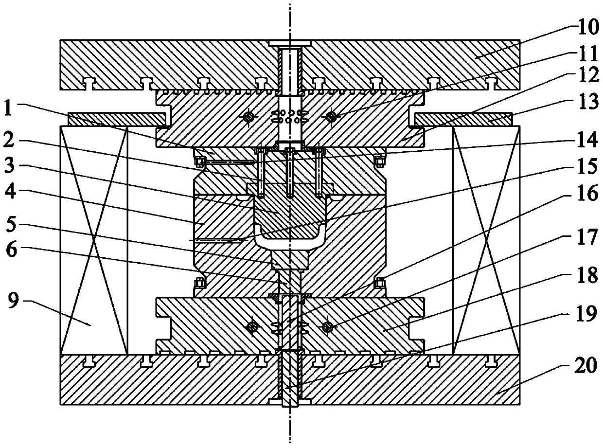 Isothermal forging die and forging technology thereof of magnesium alloy die forge piece of step type structure