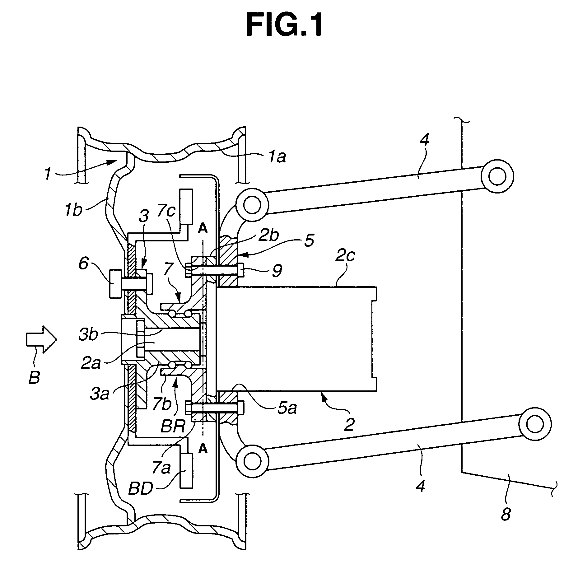 Installation structure for electric rotating machine in motor vehicle