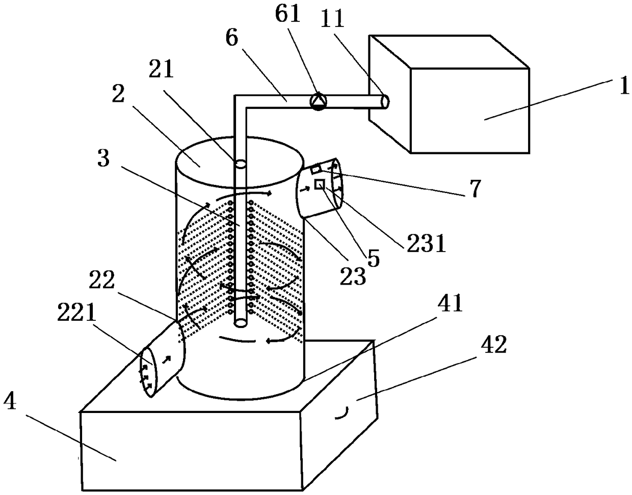 Cyclone washing device capable removing sulphur and dust