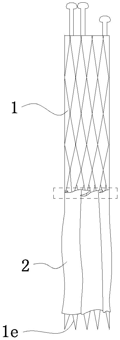 Vascular stent prosthesis for preventing peripheral leakage from creased skirt edge, processing method and skirt edge creasing method