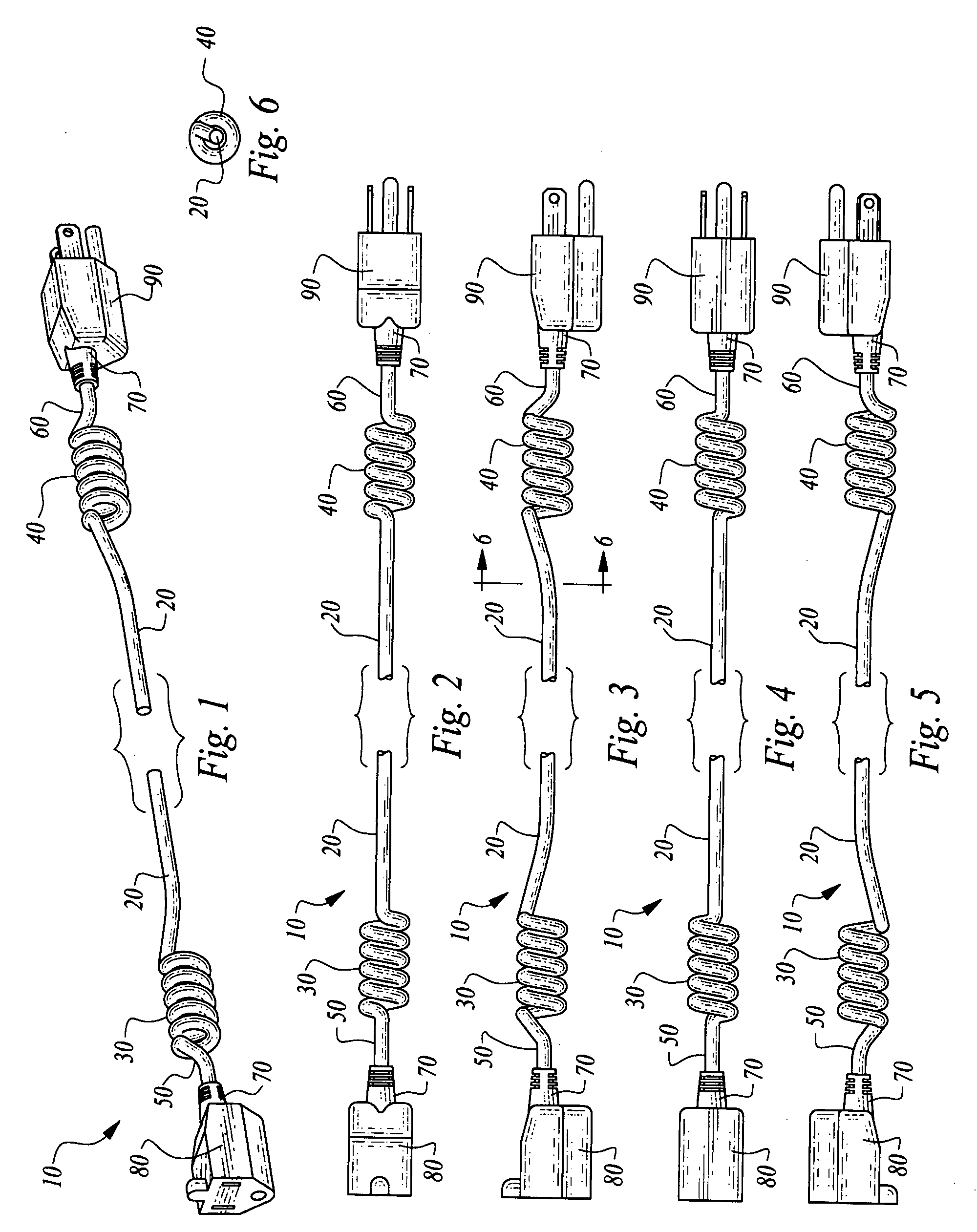 Extension cord featuring length adjustable ends