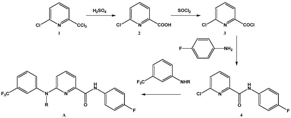 Picolinafen derivative as well as preparation method and application thereof