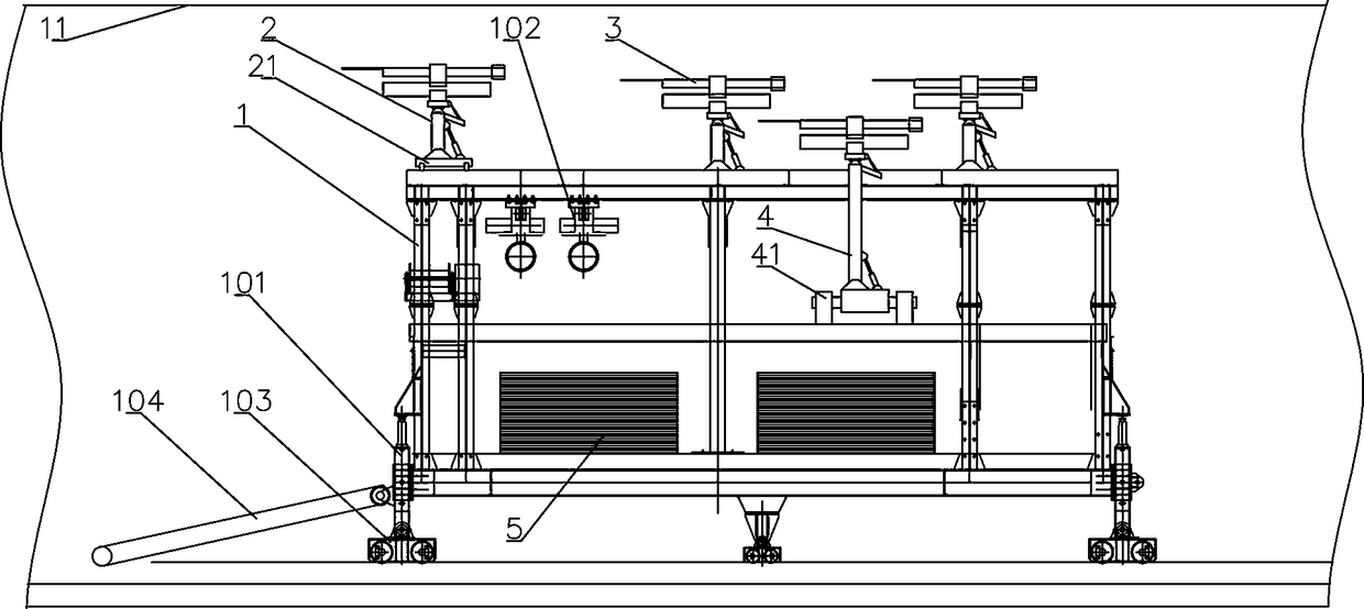 Tunnel anchor construction trolley