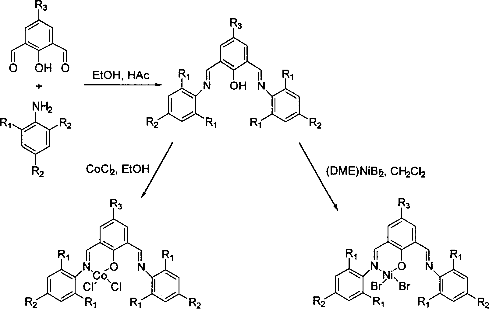 Ethylene oligomerization after-trasition metal coordination catalyst and its application