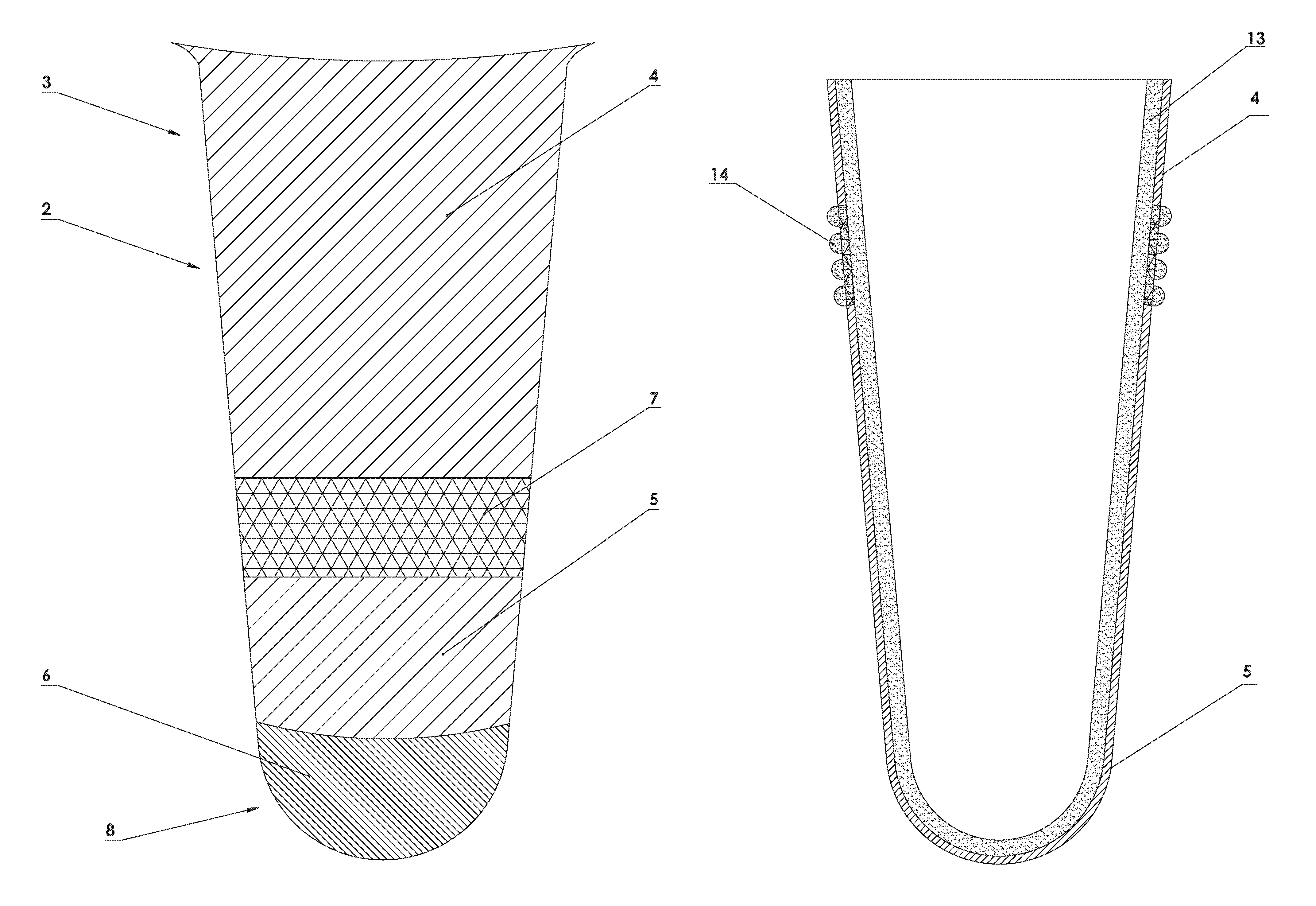 Method and apparatus of an integrated raised gel sealing liner