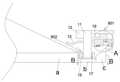 Roof ditch garbage cleaning vehicle with self-adaptive stabilizing function